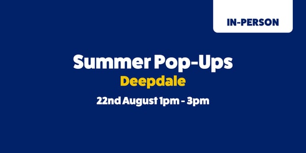 Summer pop-ups Deepdale 22nd August 1pm-3pm