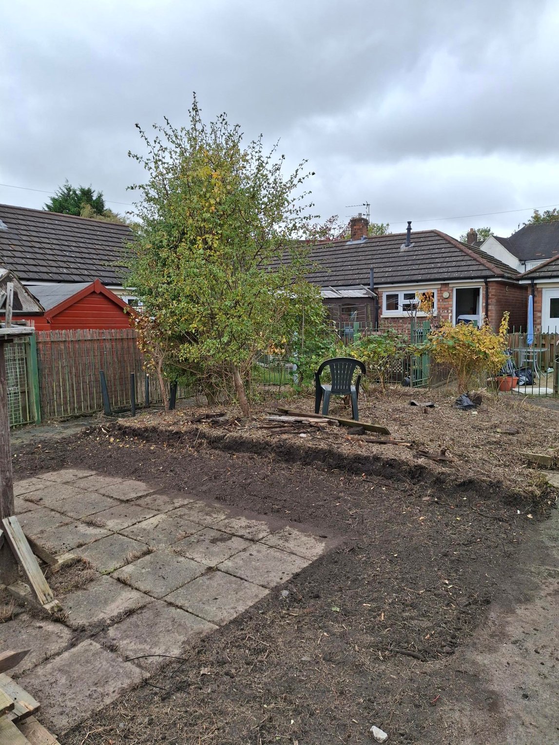 The space after removing the beds ready for soiling and seeding.