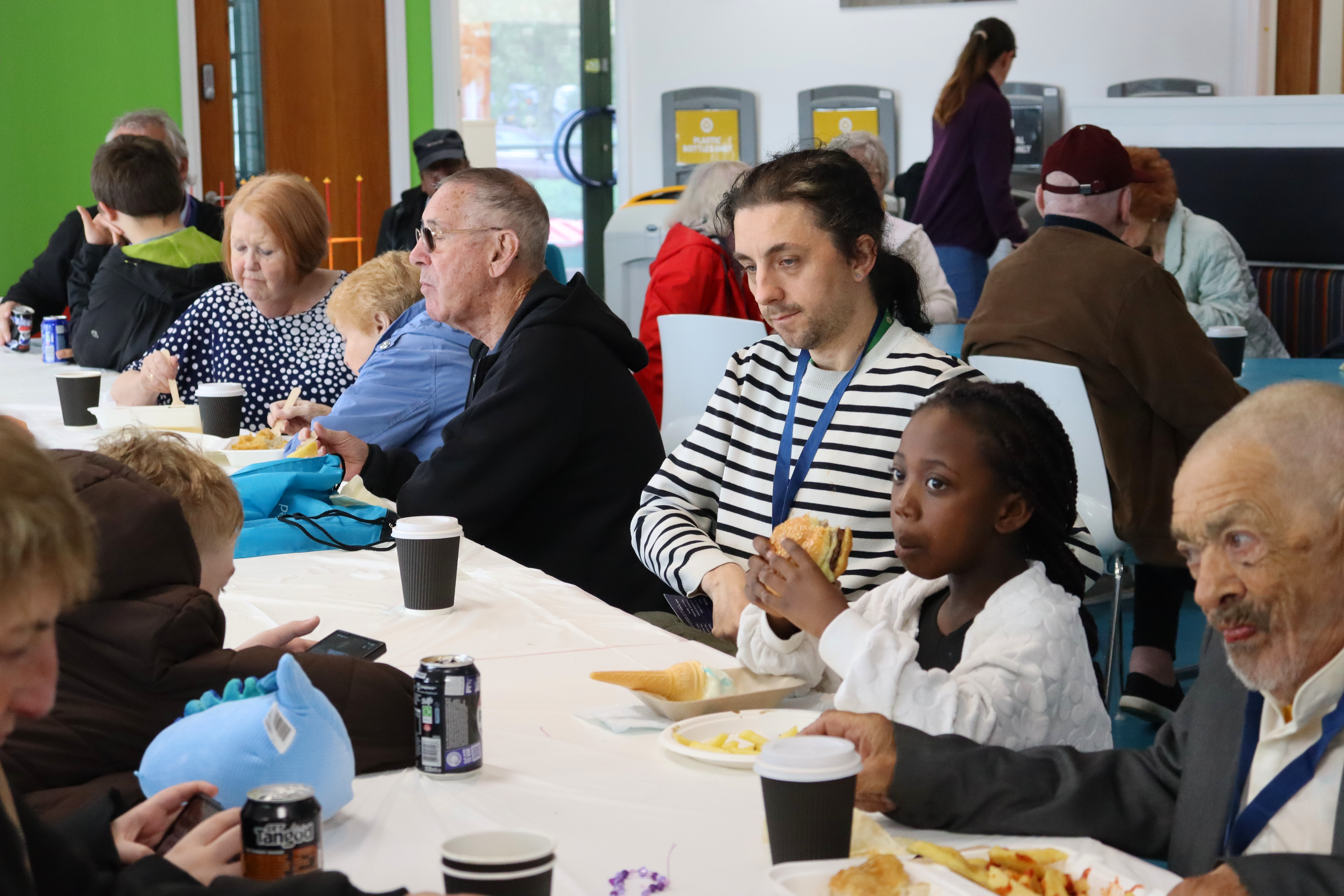 Tenants eating in The Hub