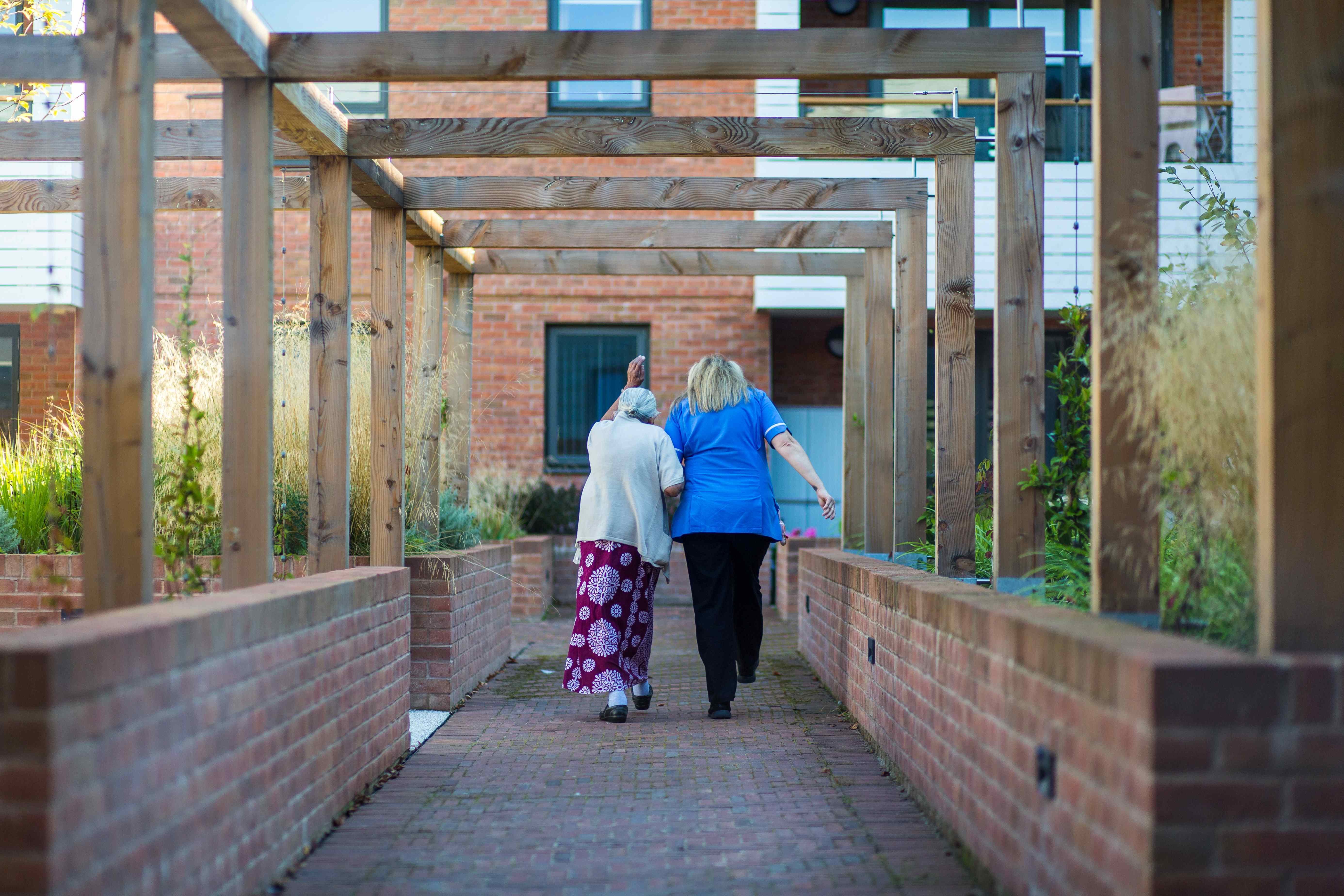 A resident and a carer 