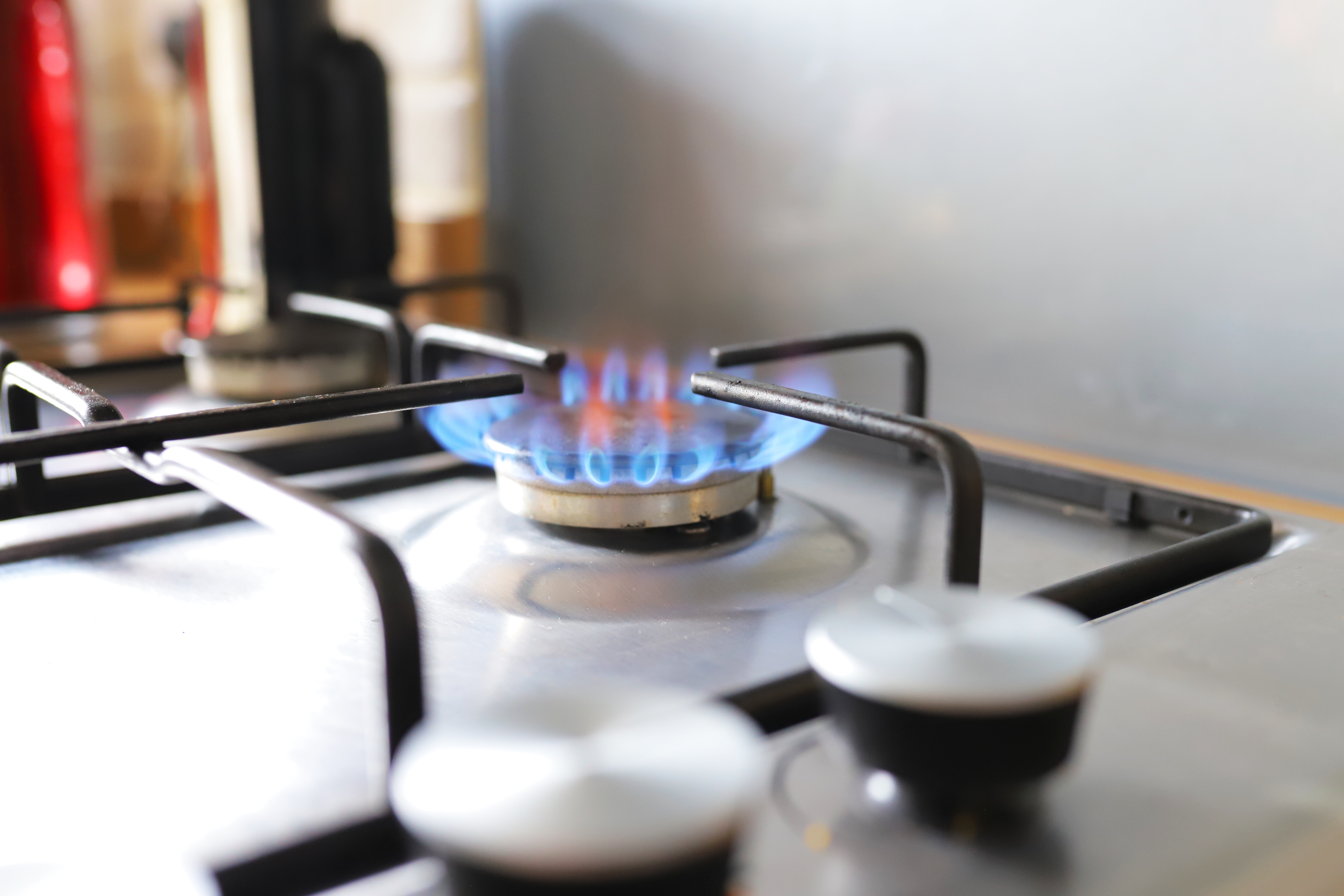 Fire on gas hob