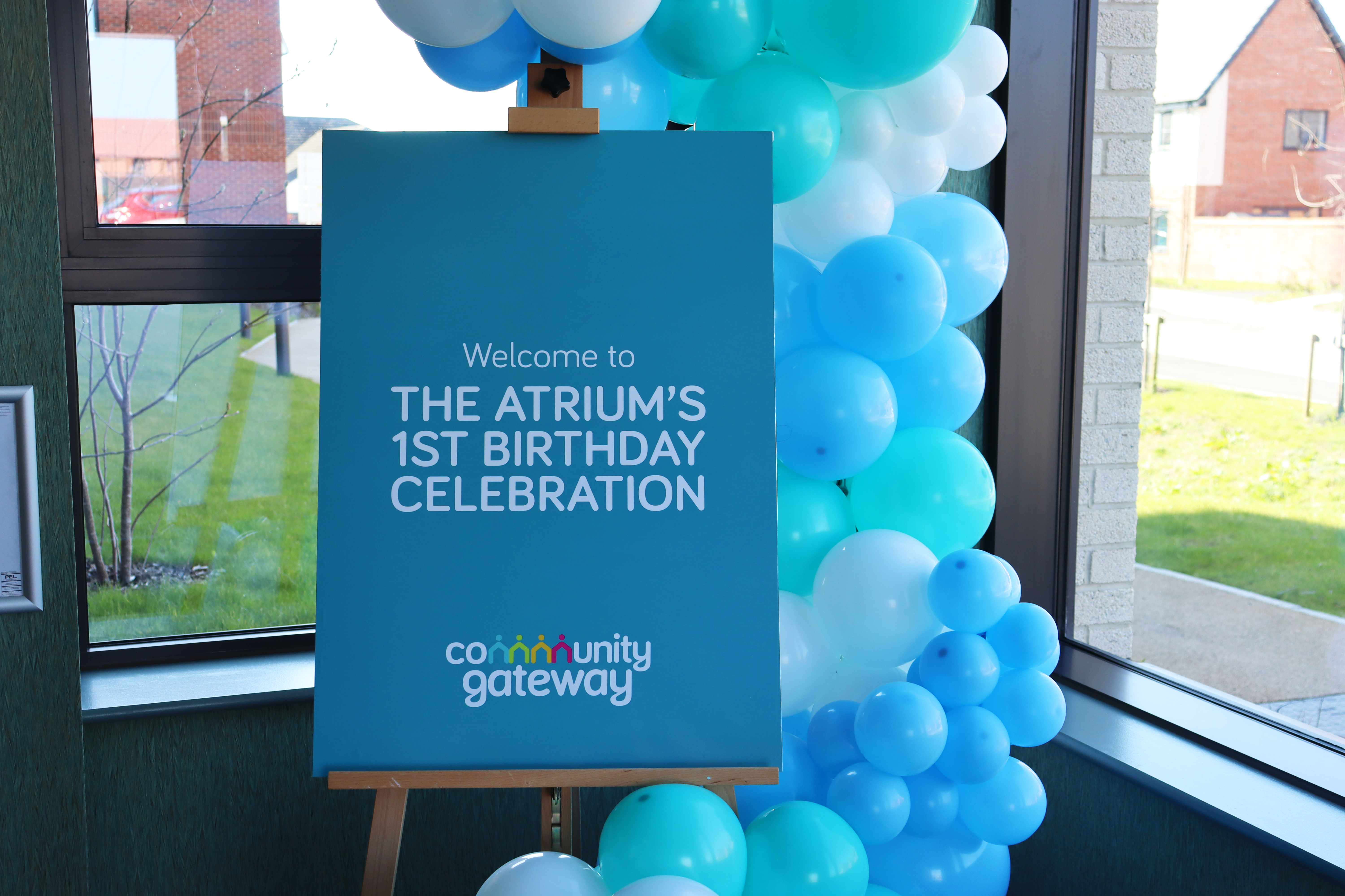 Balloons at The Atrium's first birthday celebration