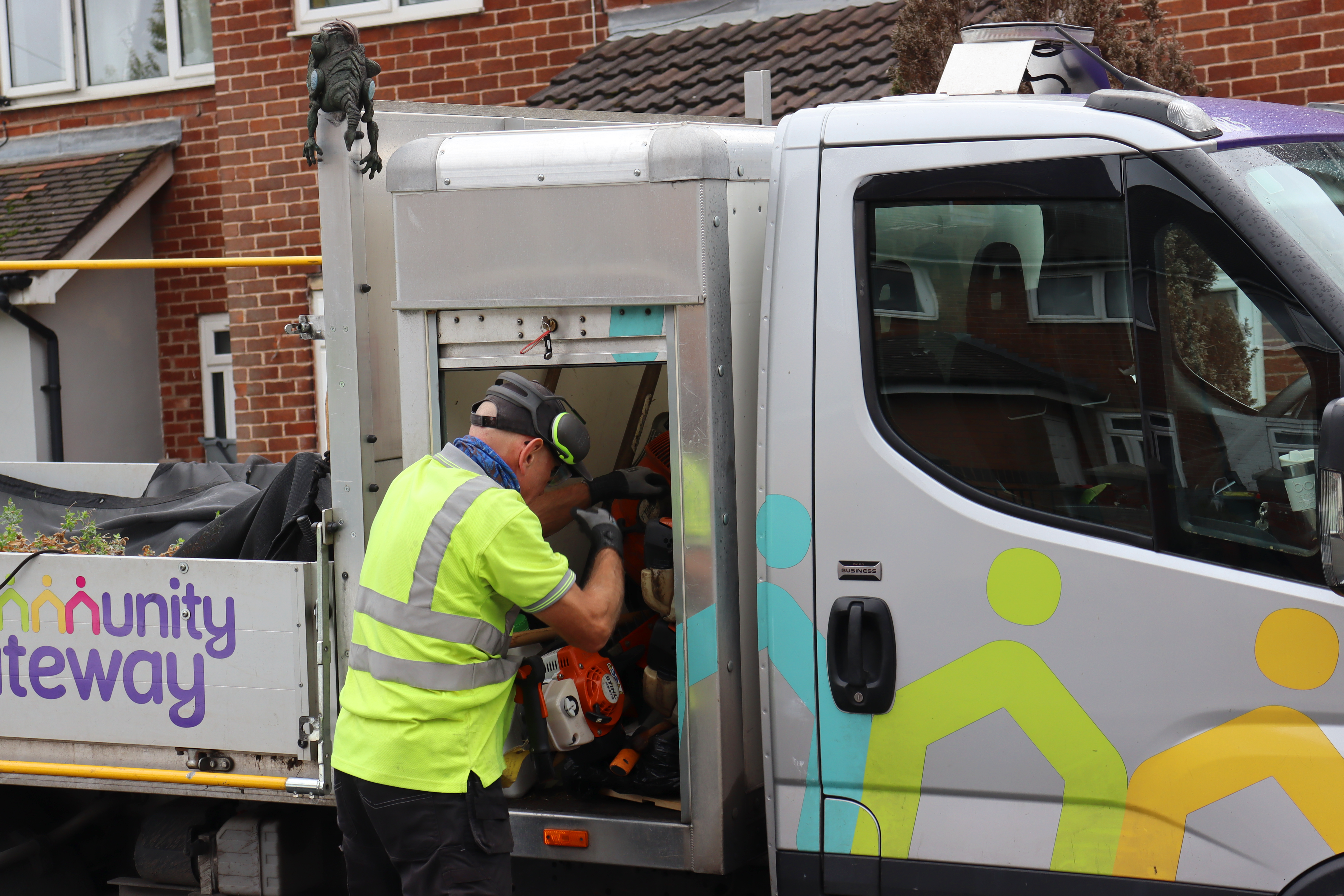 CGA van with fly-tip in