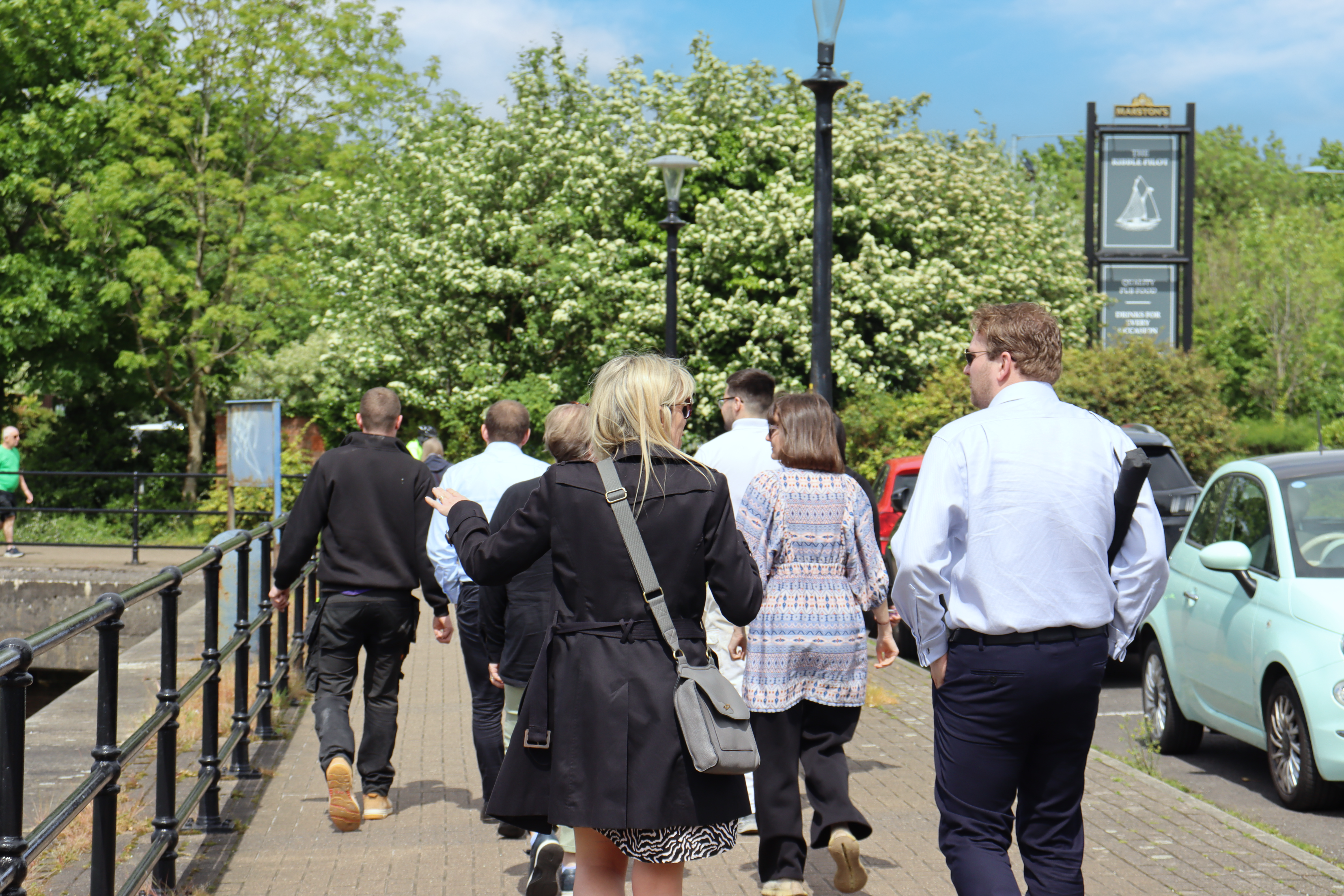 CGA Staff walking around Preston Docks at lunch time