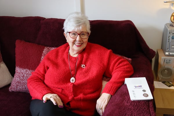 Someone wearing a lifeline pendent