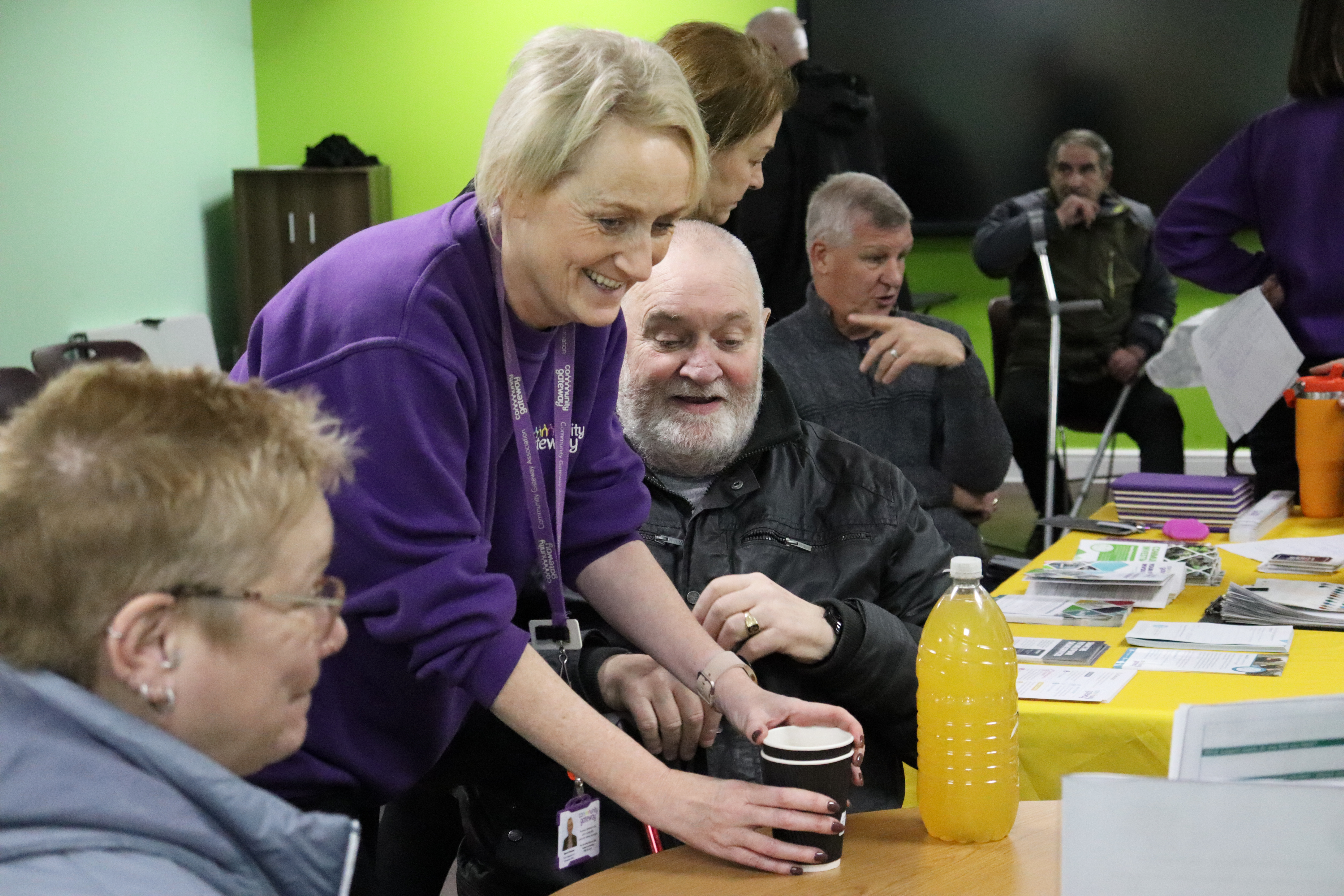 Tenants being served brews at the event