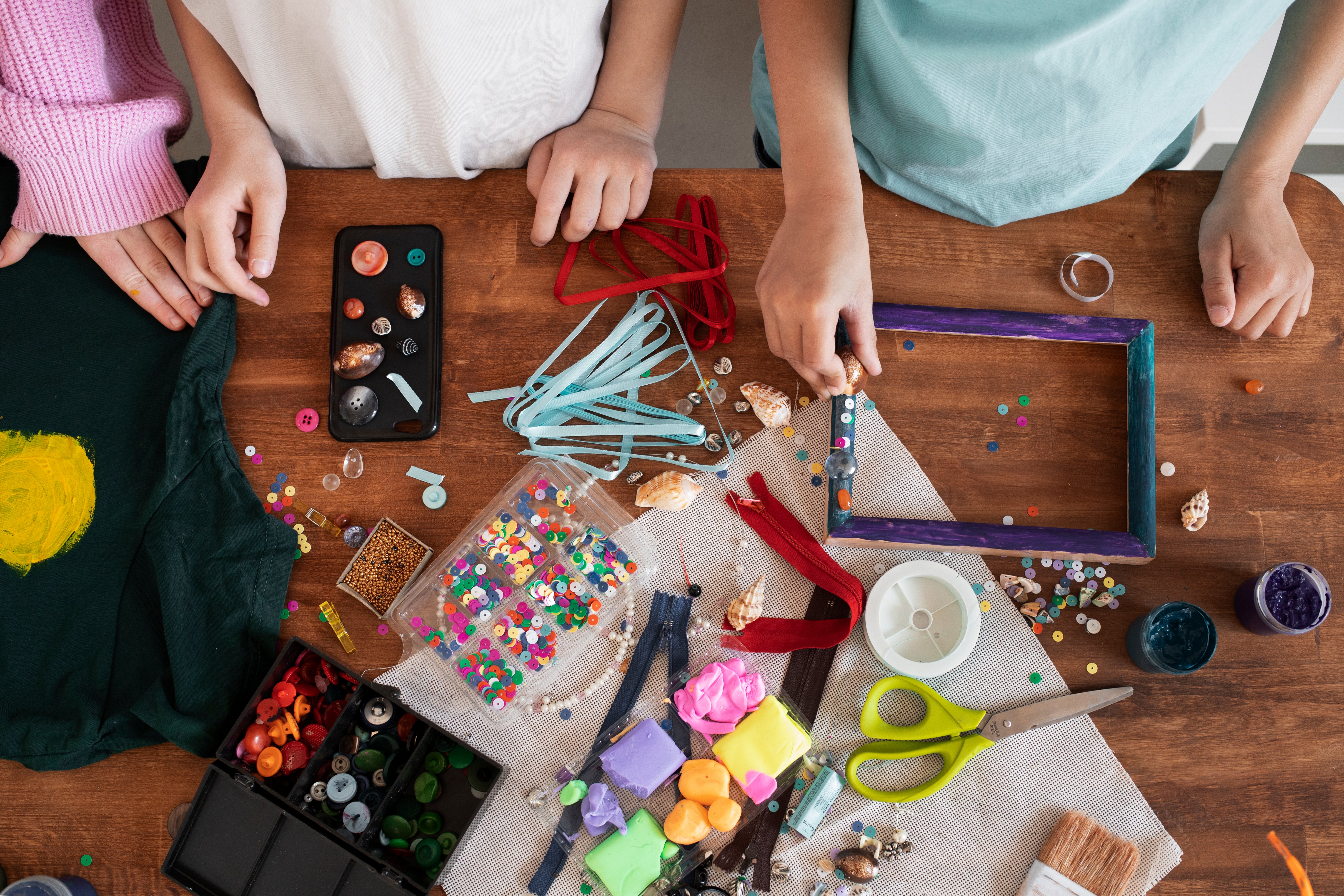 young-children-making-diy-project-from-upcycled-materials